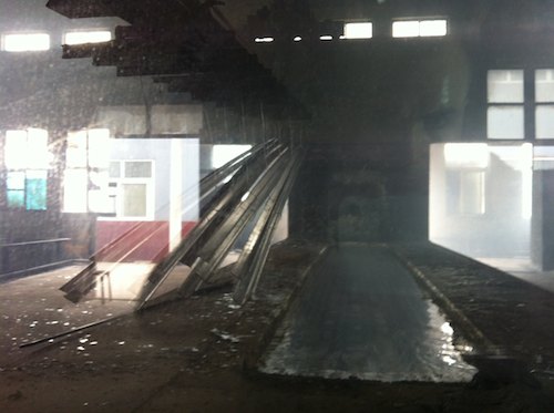 Angle Iron Removed from Molten Zinc Bath